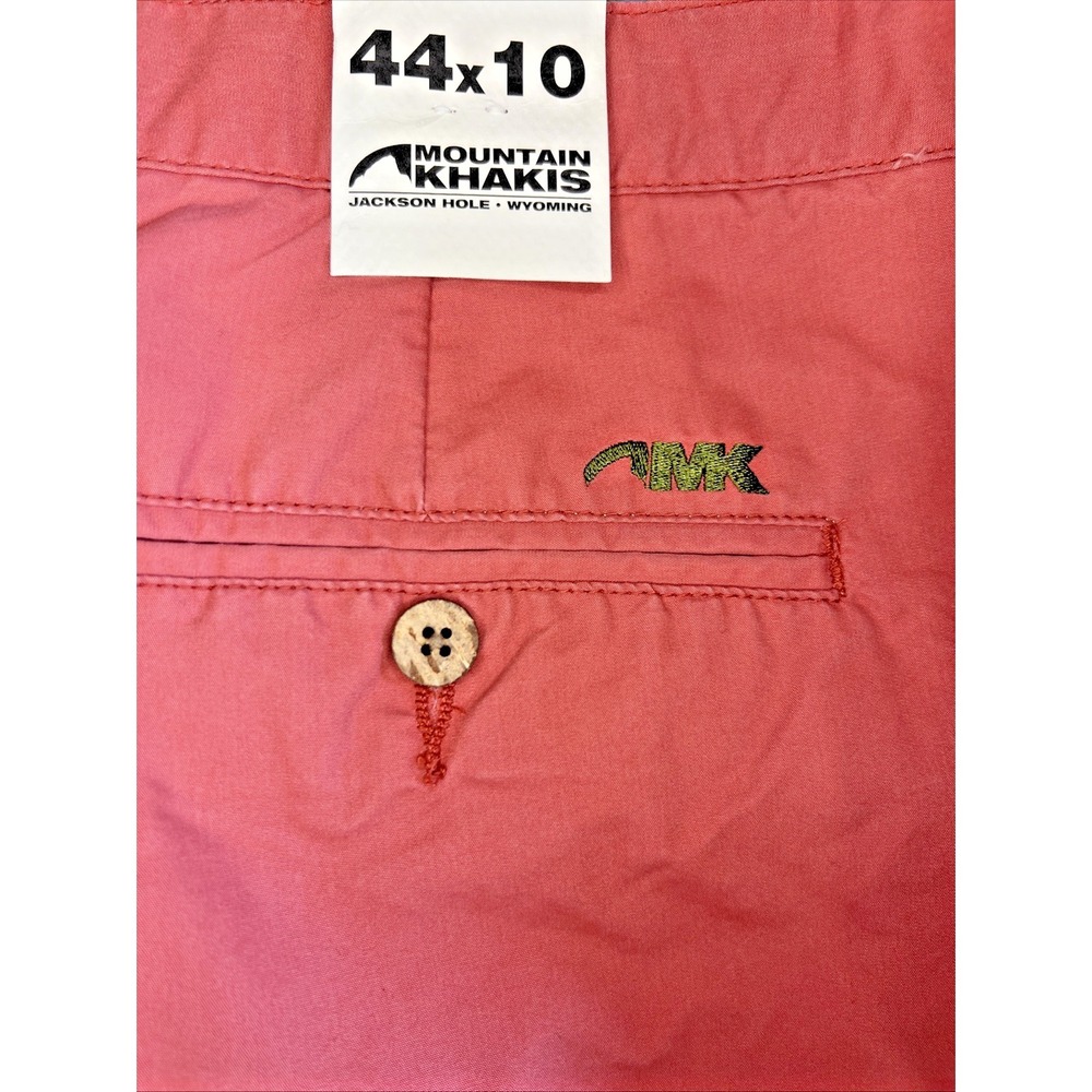 Mountain Khakis Mens Poplin Shorts Rose 44x10 Relaxed Fit NWT Cotton Poly Golf - Picture 10 of 11